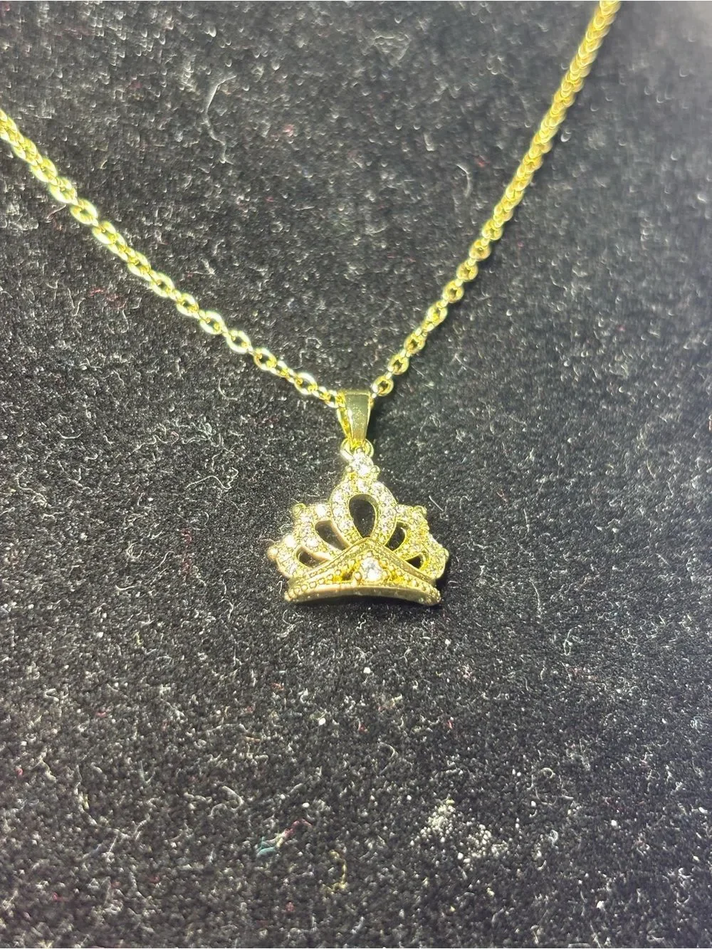 New Gold Crown Pendant Cubic Zirconia Necklace - Women Jewelry